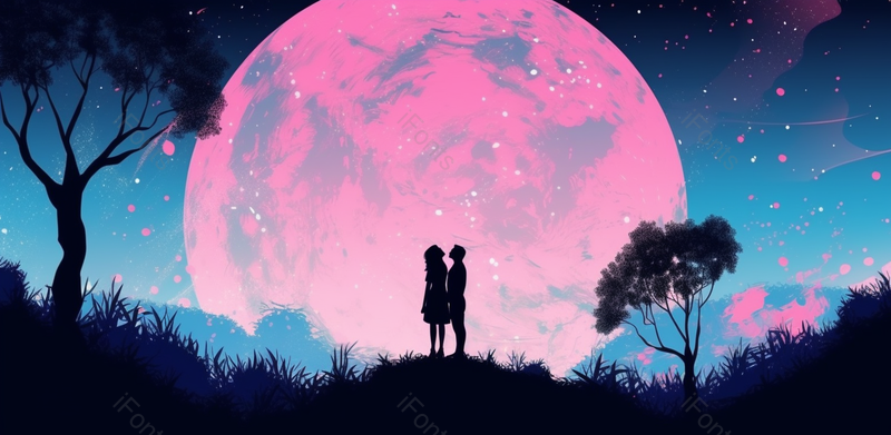 520情人节手绘情侣在星空下的场景,插画/手绘图,插画/手绘图库,插画/手绘图下载,插画/手绘